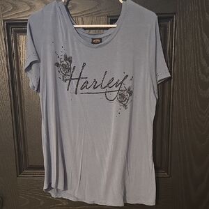 Harley-Davidson Light Blue Graphic Tee
